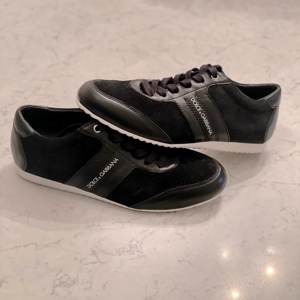 DOLCE & GABBANA Authentic Rare Black Suede Sneakers
